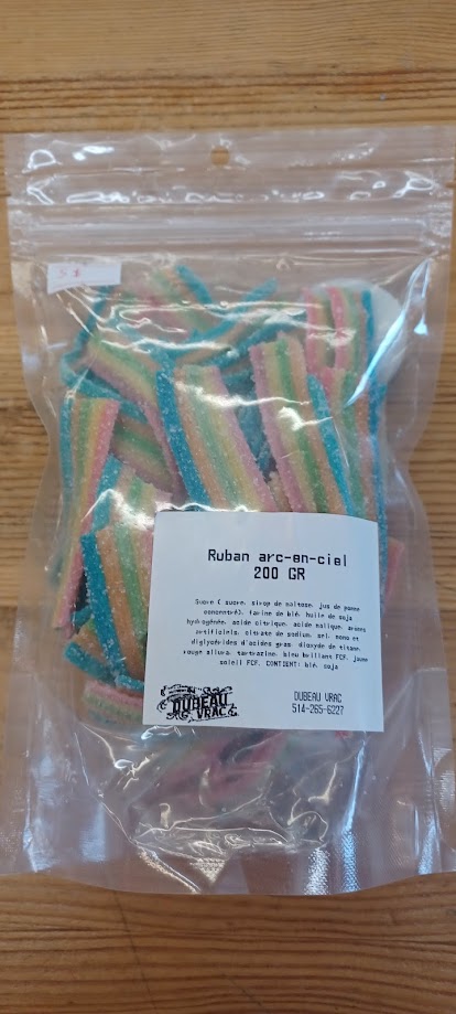 Bonbons Rubans arc-en-ciel