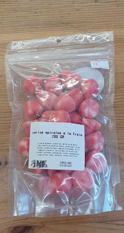 Bonbons Gummies Spirales à la fraise