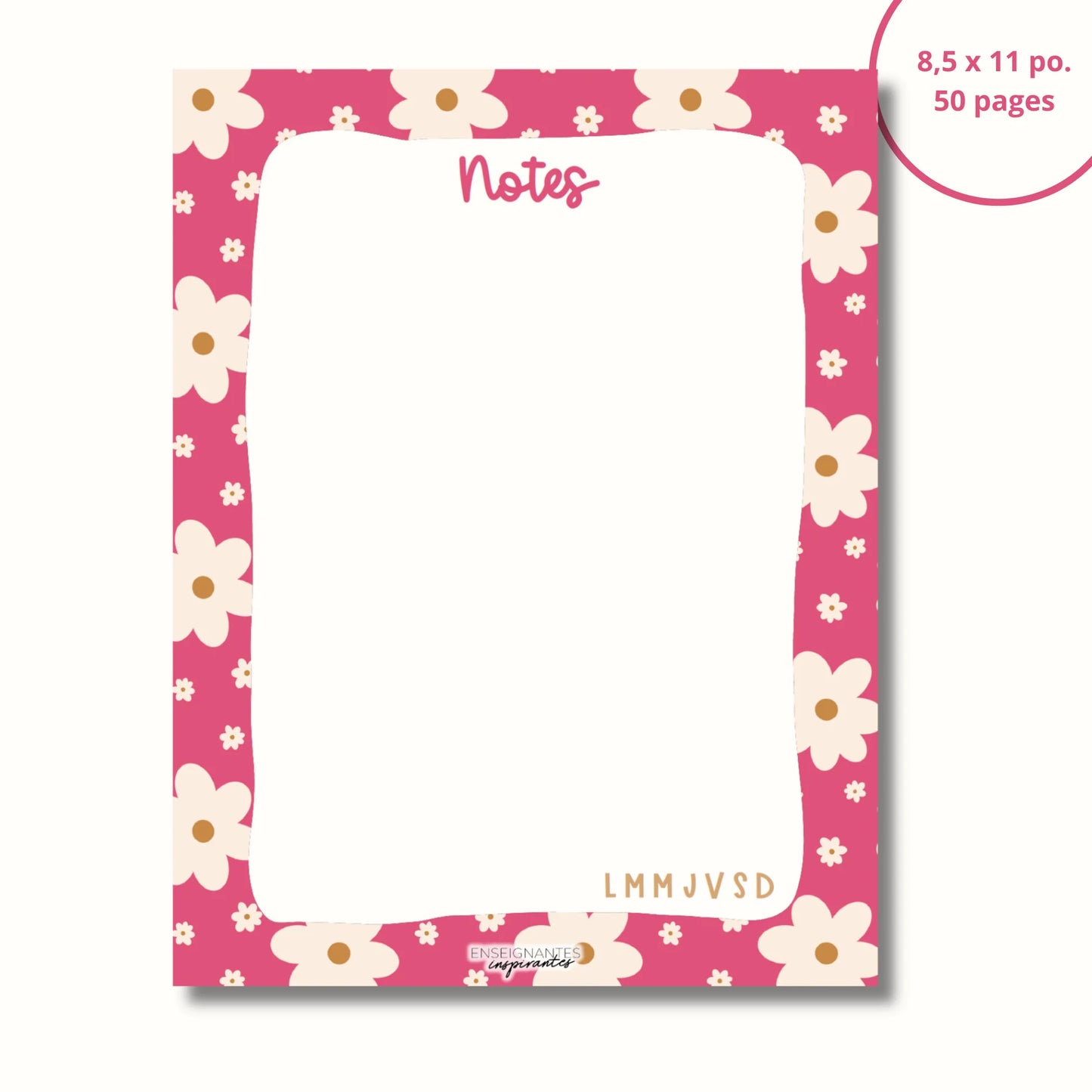 Bloc-note - Notes - Marguerites fuchsias