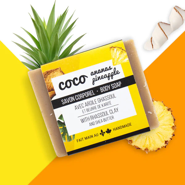 Savon hydratant pour le corps - Coco-ananas et argile ghassoul