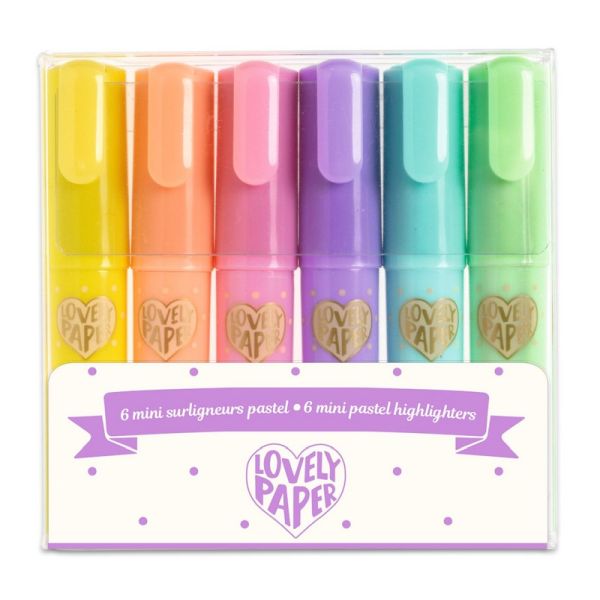 6 crayons mini surligneurs / pastel