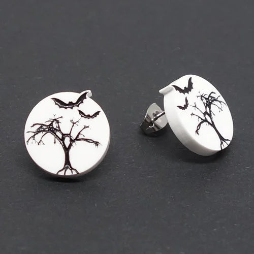 Boucles d'oreilles - Paysage d'Halloween