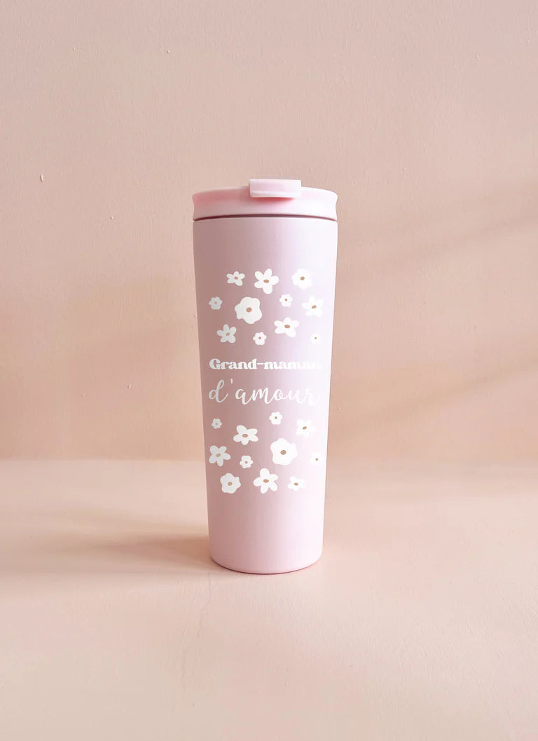 Gobelet isotherme 24oz - rose Grand-maman d'amour