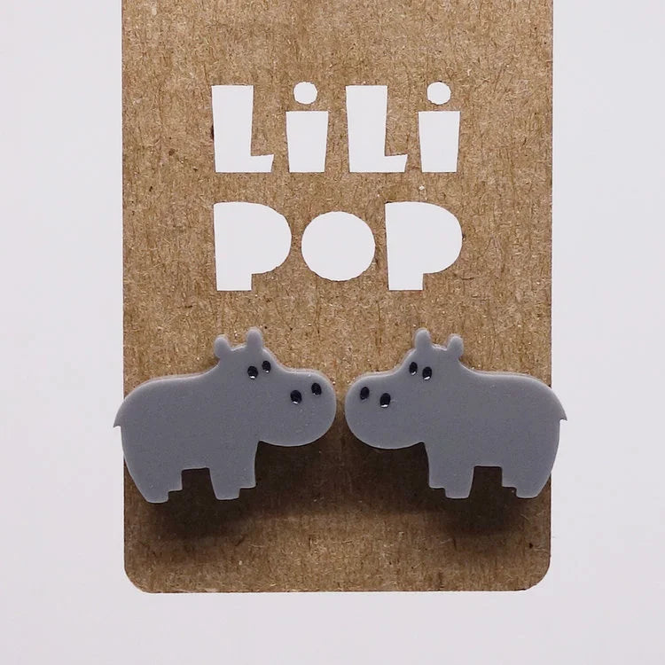 Boucles d'oreilles - Hippopotame
