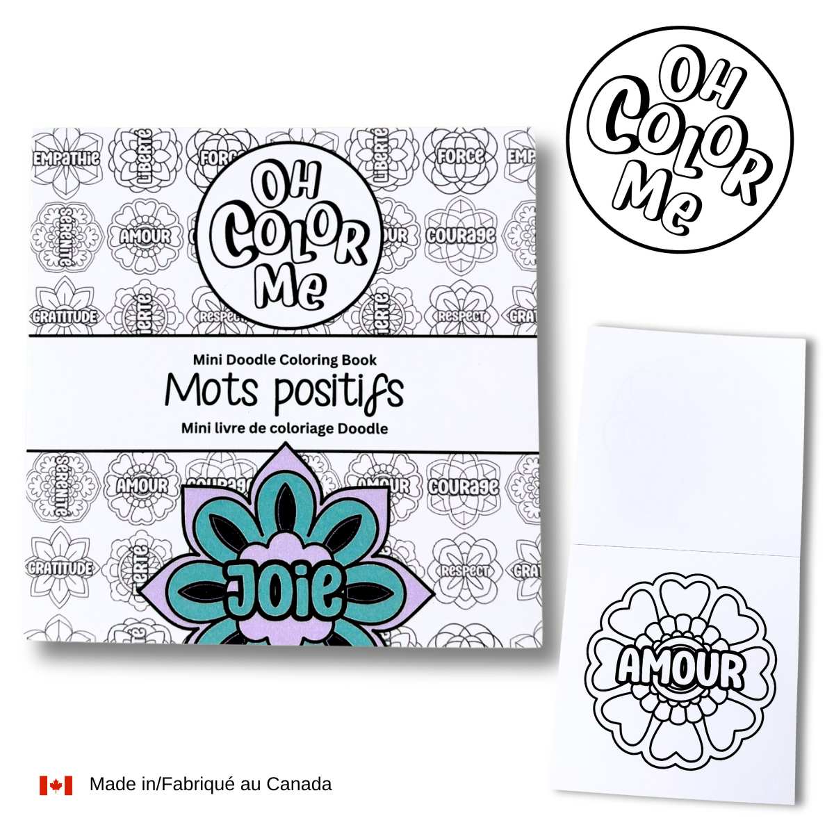 Mini livre de coloriage – Mots Positifs
