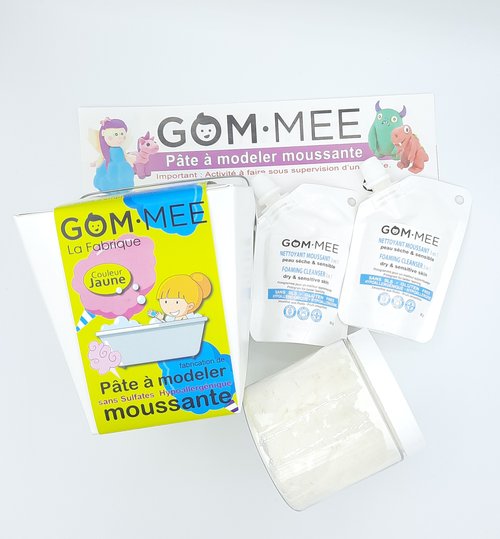 Boite la Fabrique BARBE À PAPA, Pâte à modeler Moussante Corps JAUNE | GOMMEE