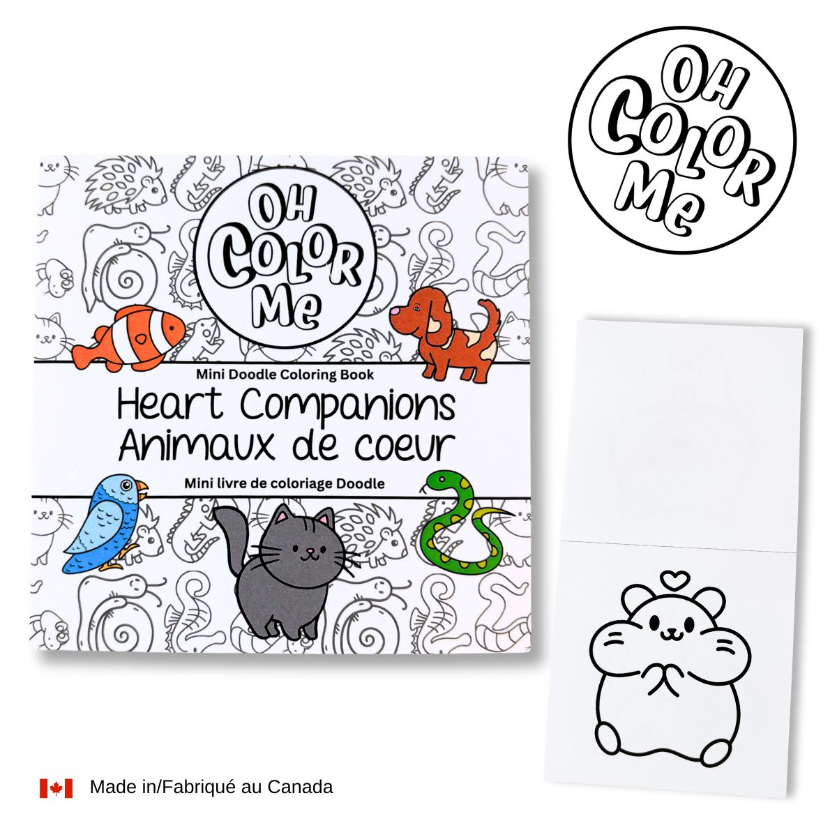 Mini livre de coloriage – Les compagnons du cœur (animaux de compagnie)
