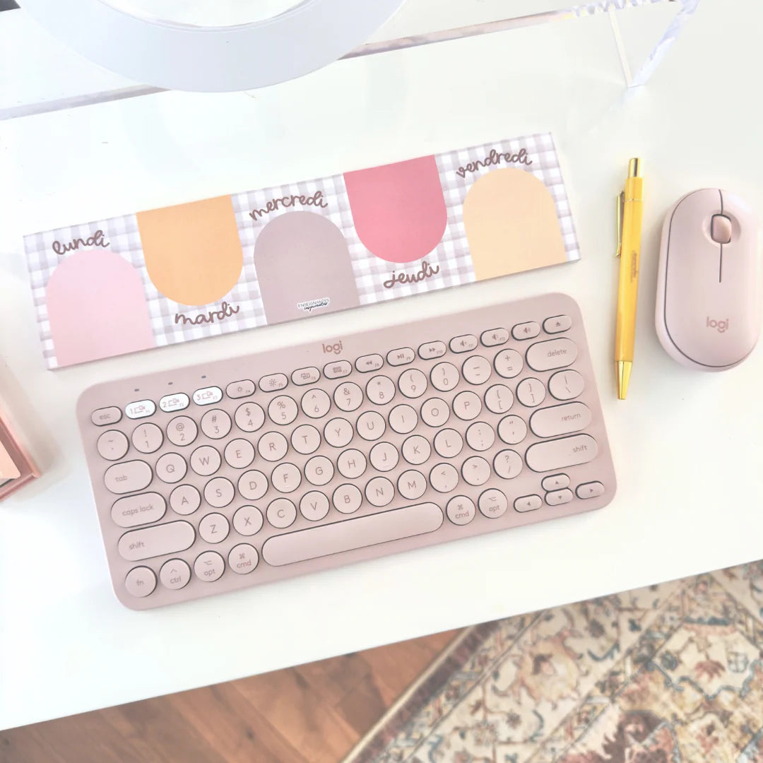 Bloc-notes hebdomadaire – Du lundi au vendredi - Carreaux