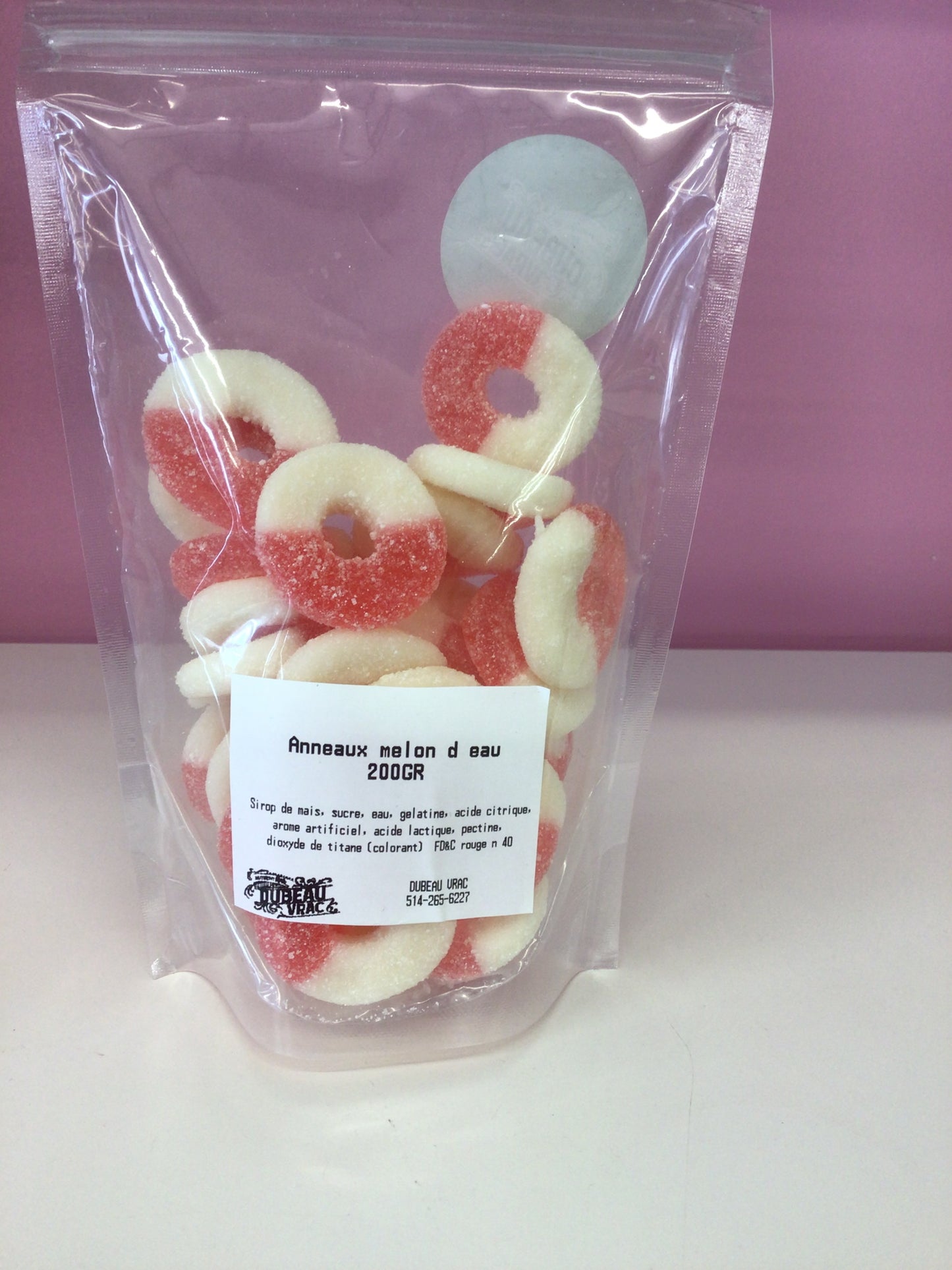 Bonbons anneaux au melon d'eau