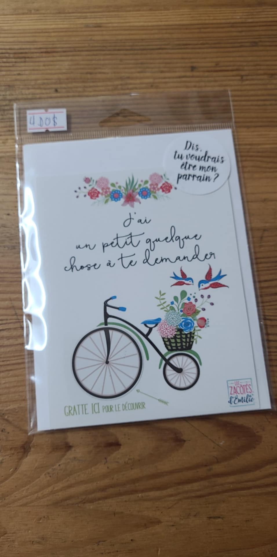 Carte à gratter pour demande de Parrain