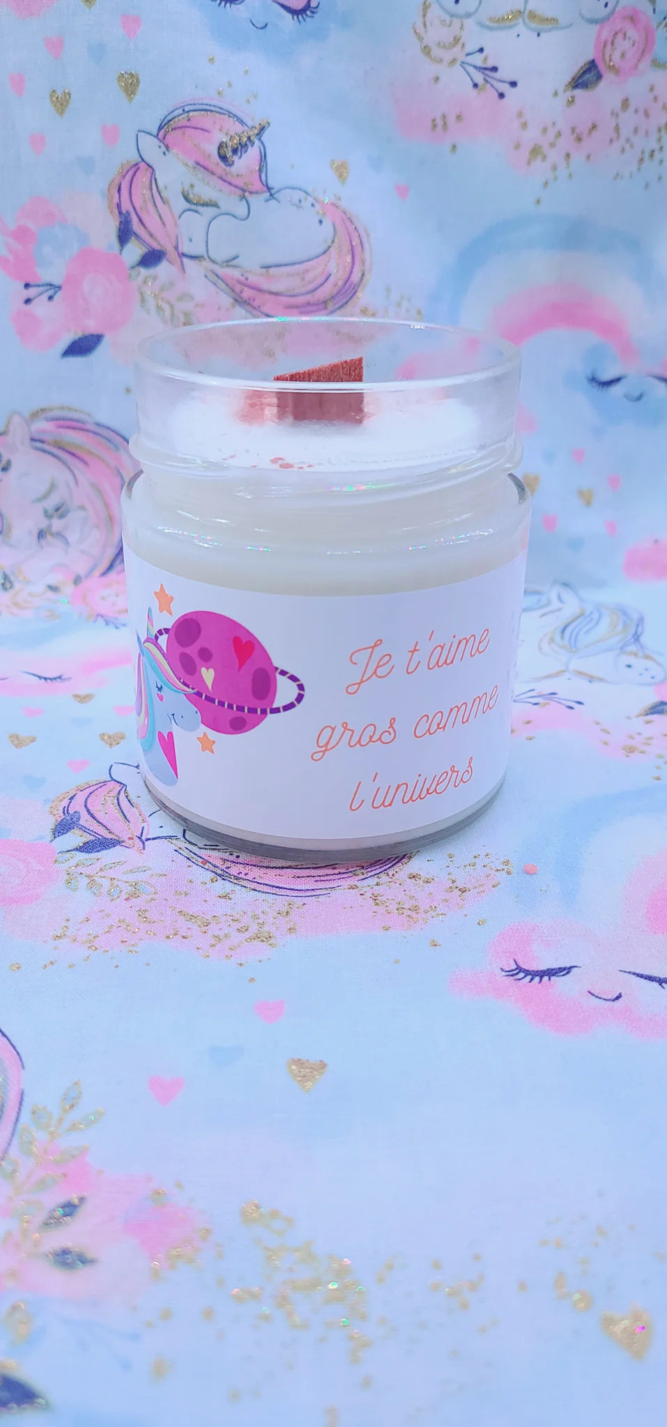 Bougie Humorisrique Je t'aime gros comme l'univers