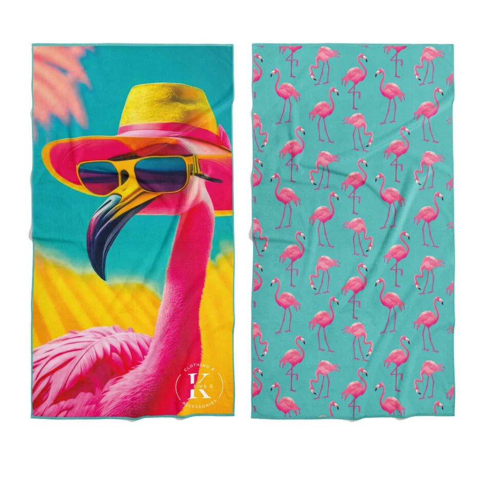 Serviette en microfibre Flamant rose tendance