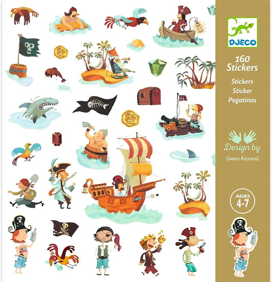 Djeco - stickers Pirates - 160 pièces