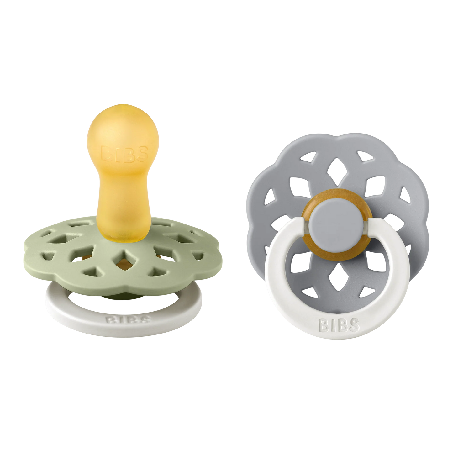 BIBS® Sucette Bohème Sauge, Brillant dans le noir, numéro 2 (6 -18 mois)