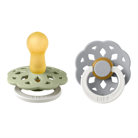 BIBS® Sucette Bohème Sauge, Brillant dans le noir, numéro 2 (6 -18 mois)