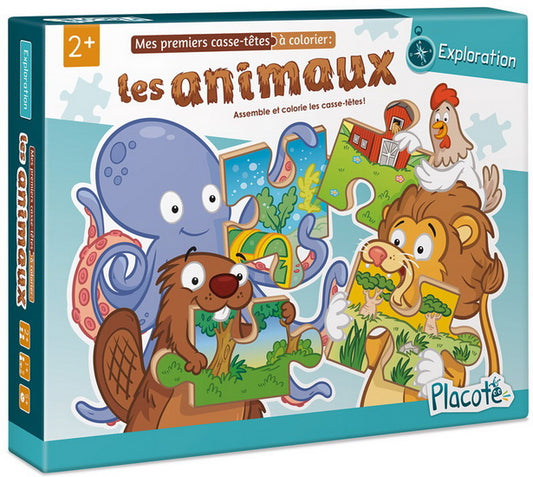 Mes premiers casse-têtes à colorier : les animaux