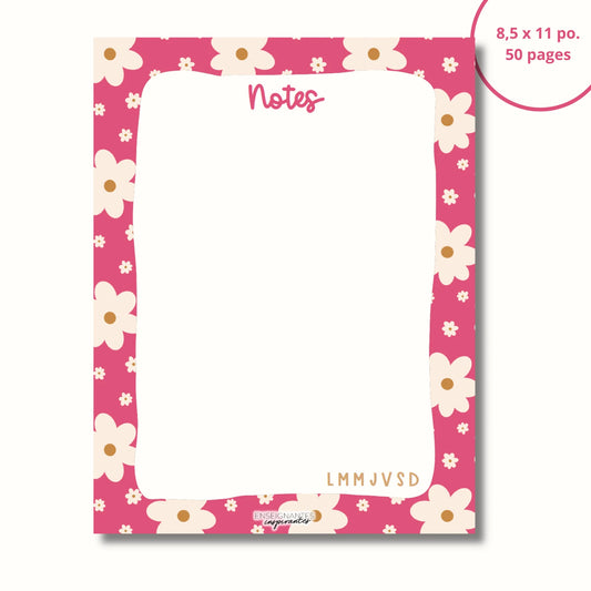 Bloc-note - Notes - Marguerites fuchsias