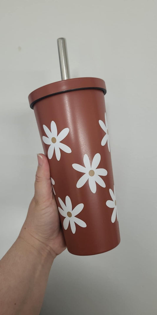 Gobelet 24oz - acier inox  - marguerites