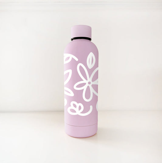 Bouteille-Champ de fleurs blanc