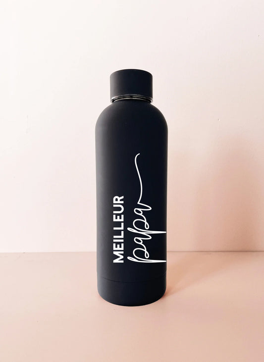 Bouteille isotherme 17oz - noire meilleur papa