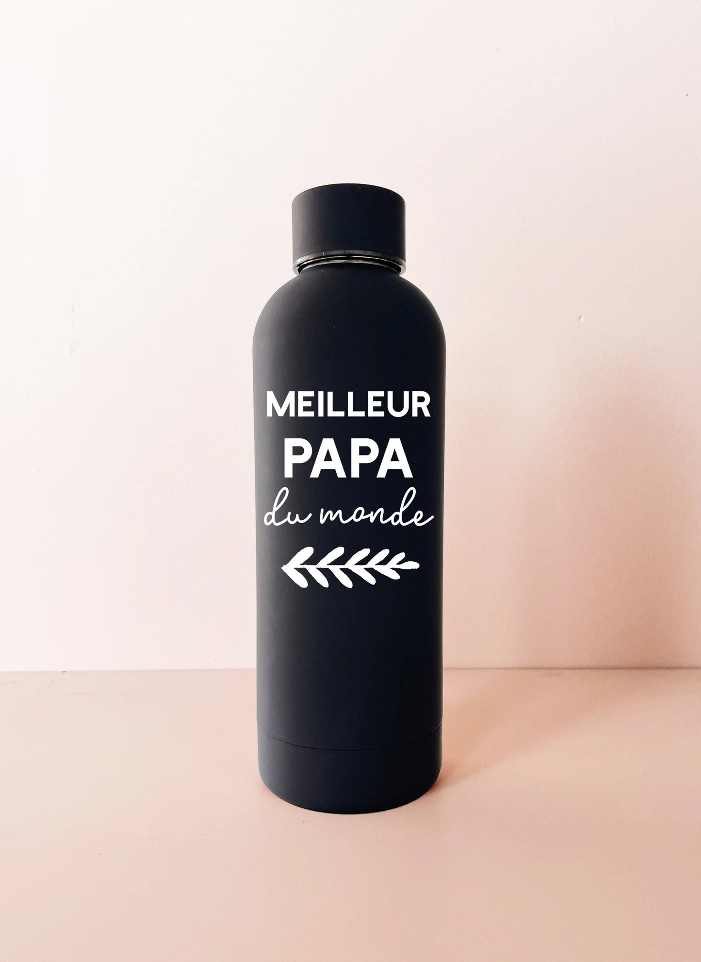 Bouteille isotherme 17oz - noire meilleur papa du monde