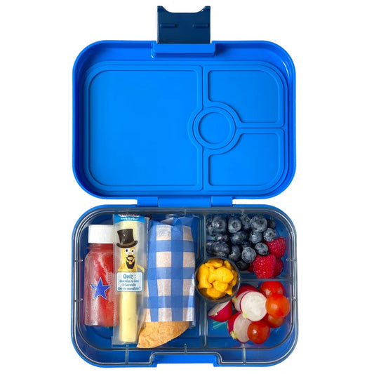 Boîte à bento étanche pour sandwichs - Yumbox Surf Blue avec plateau autos de course