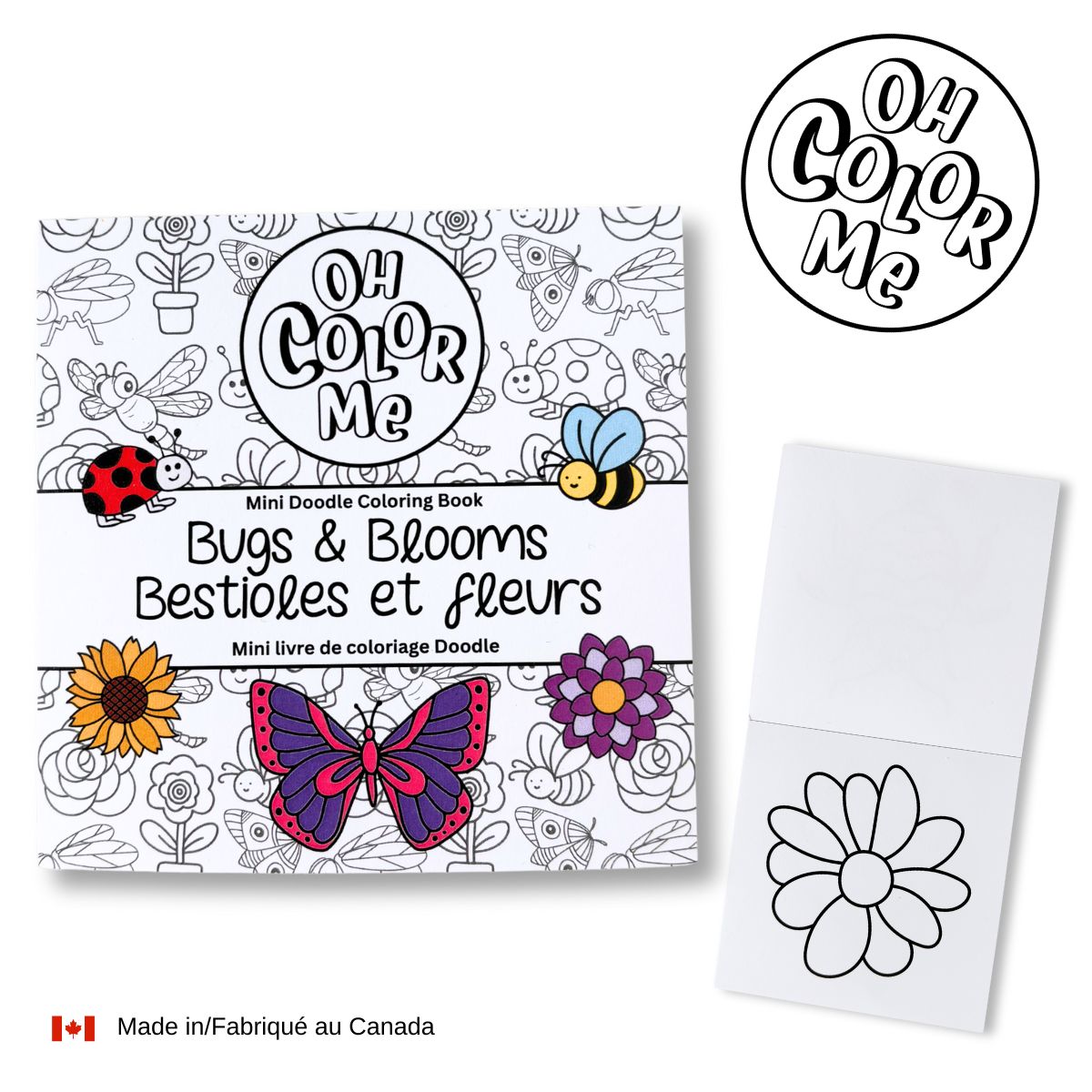 Mini livre de coloriage – Insectes et fleurs