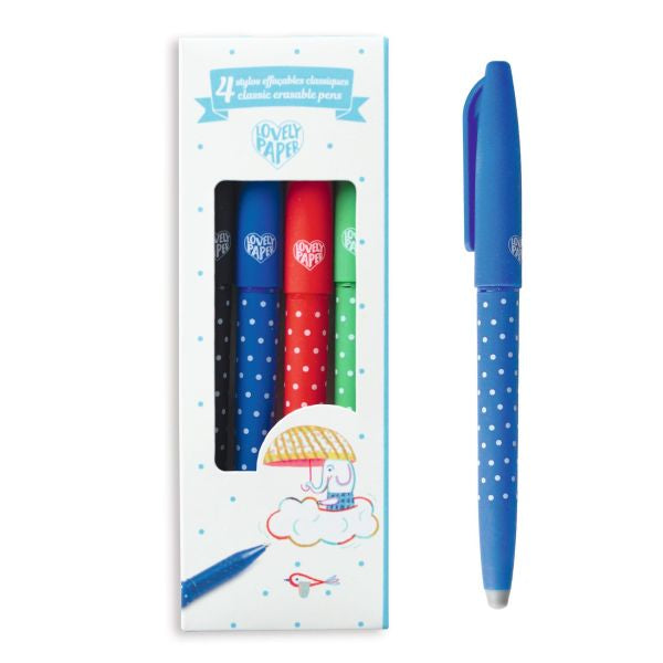 4 Stylos effaçables classique