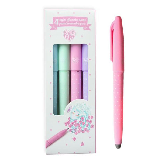 4 Stylos effaçables pastel