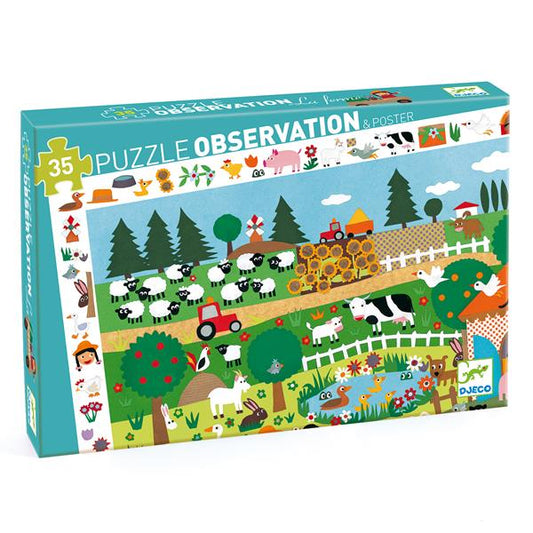 Puzzle observation / Ferme / 35 pcs - Djeco