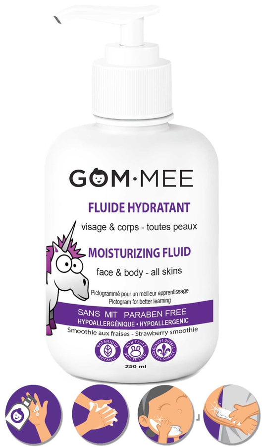 CRÈME FLUIDE HYDRATANT VISAGE ET CORPS ENFANT 250ML PICTOGRAMMÉE | GOMMEE LICORNE