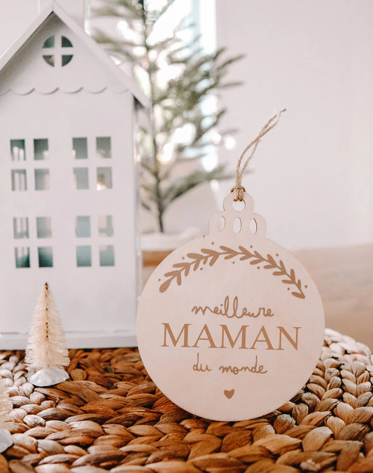 Ornement de Noël en bois - Meilleure maman