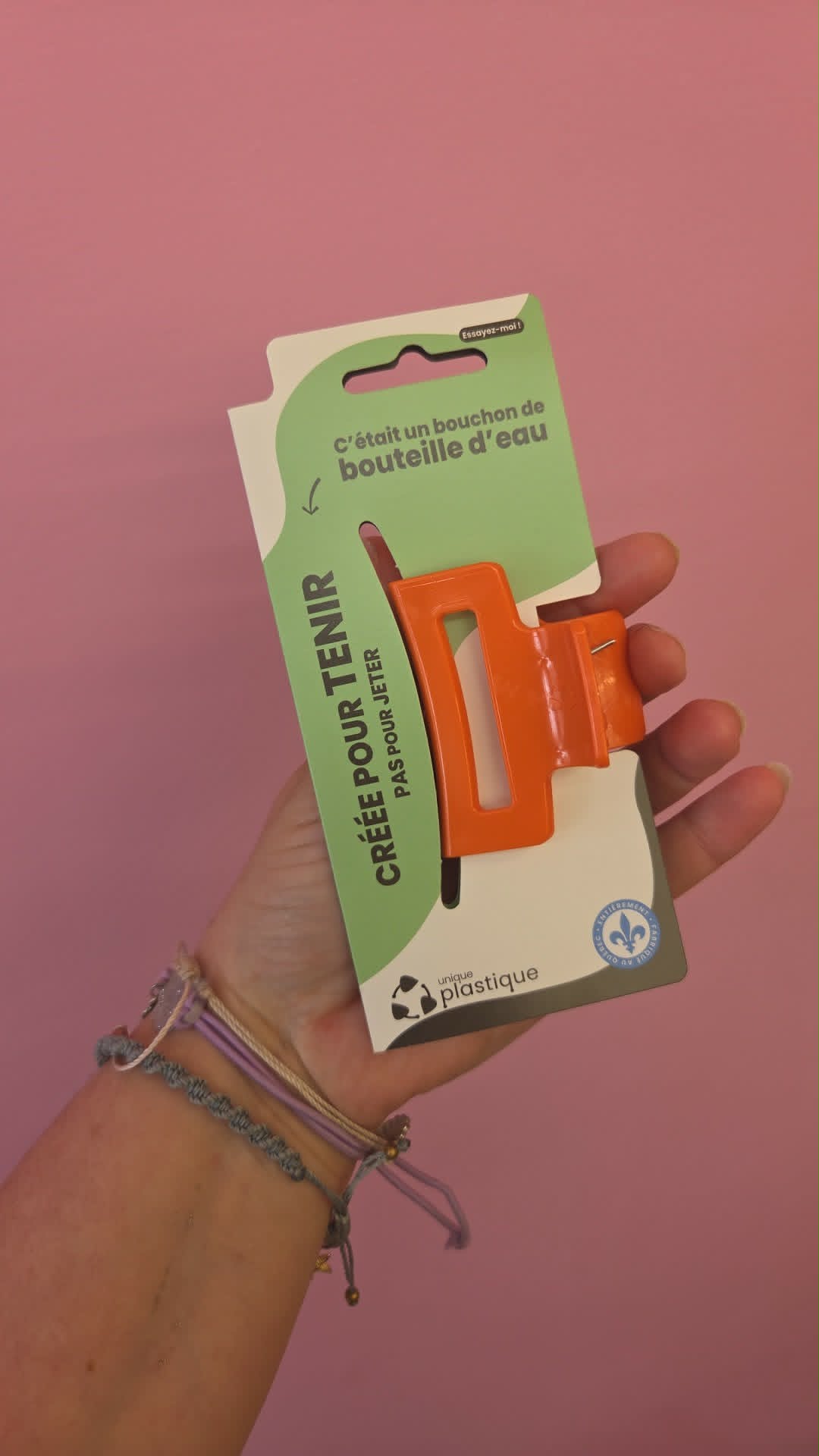 Petite pince à cheveux orangée