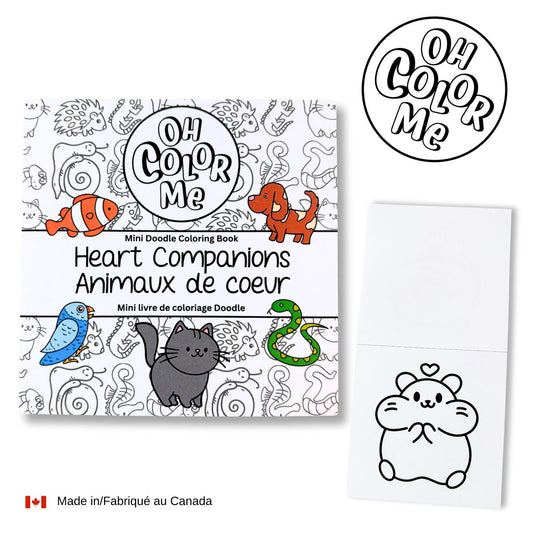 Mini livre de coloriage – Les compagnons du cœur (animaux de compagnie)