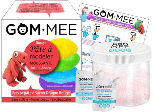 Boite la Fabrique, Pâte à modeler Moussante Corps DRAGON ROSE/ROUGE | GOMMEE