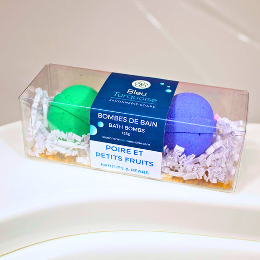 Trio de bombes de bain – Poire et petits fruits