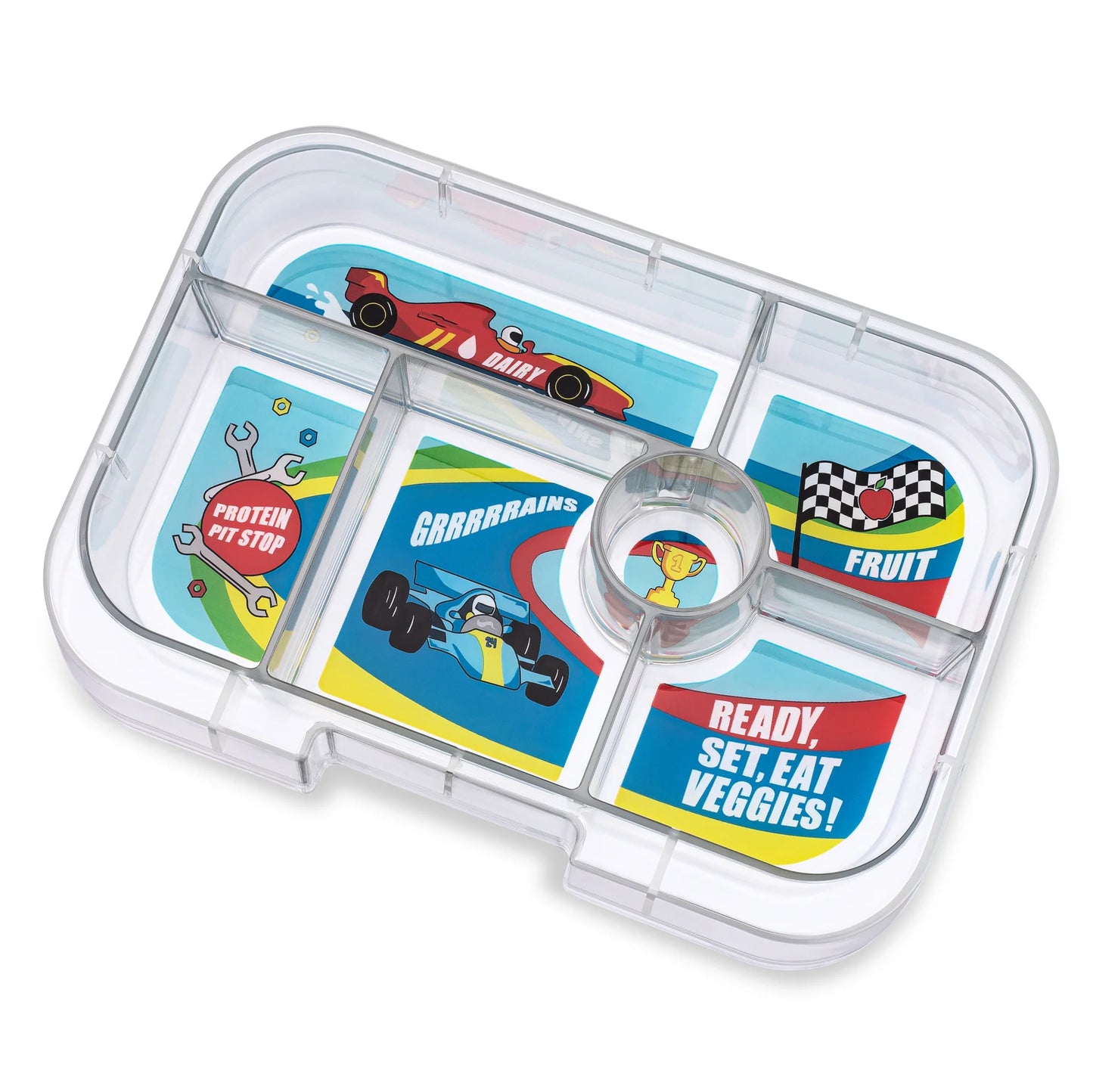 Boîte à bento étanche pour enfants – Yumbox Original Wow Red -autos de course