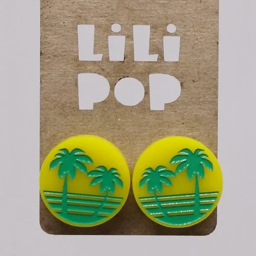 Boucles d'oreilles - Palmiers verts