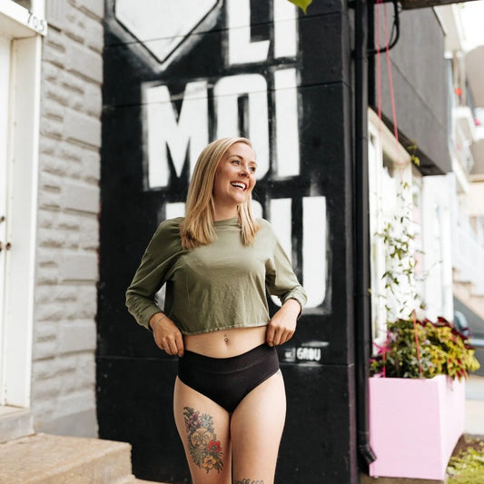 Culotte Menstruelle Classique Haute Noire(grandeur petite)