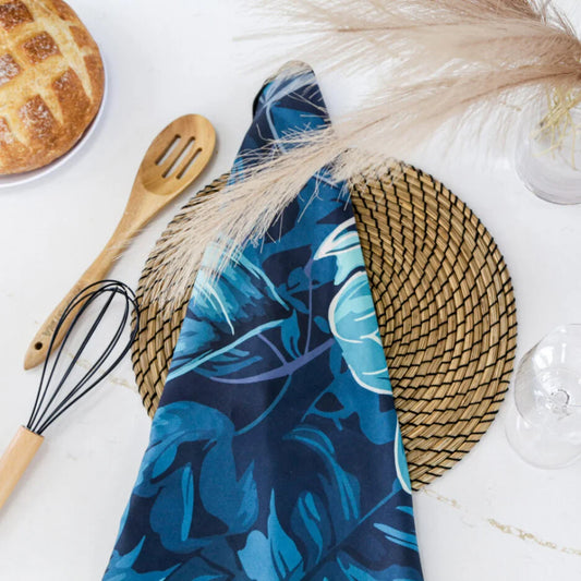 Linge à vaisselle en microfibre – Feuillage turquoise