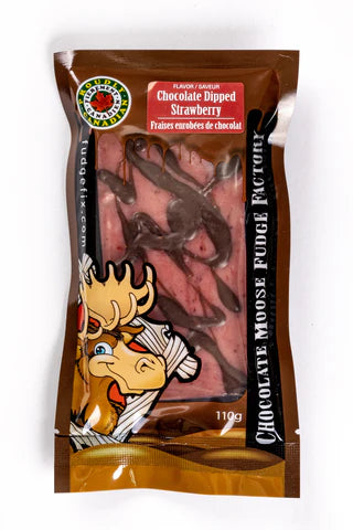 Barre de fudge aux fraises enrobées de chocolat - 110 g