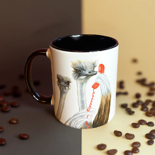 Tasse Autruches au Téléphone (petite)