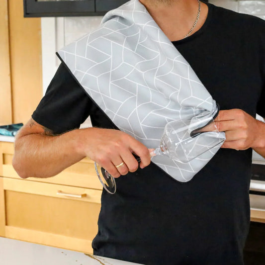 Linge à vaisselle en microfibre – Gris abtrait