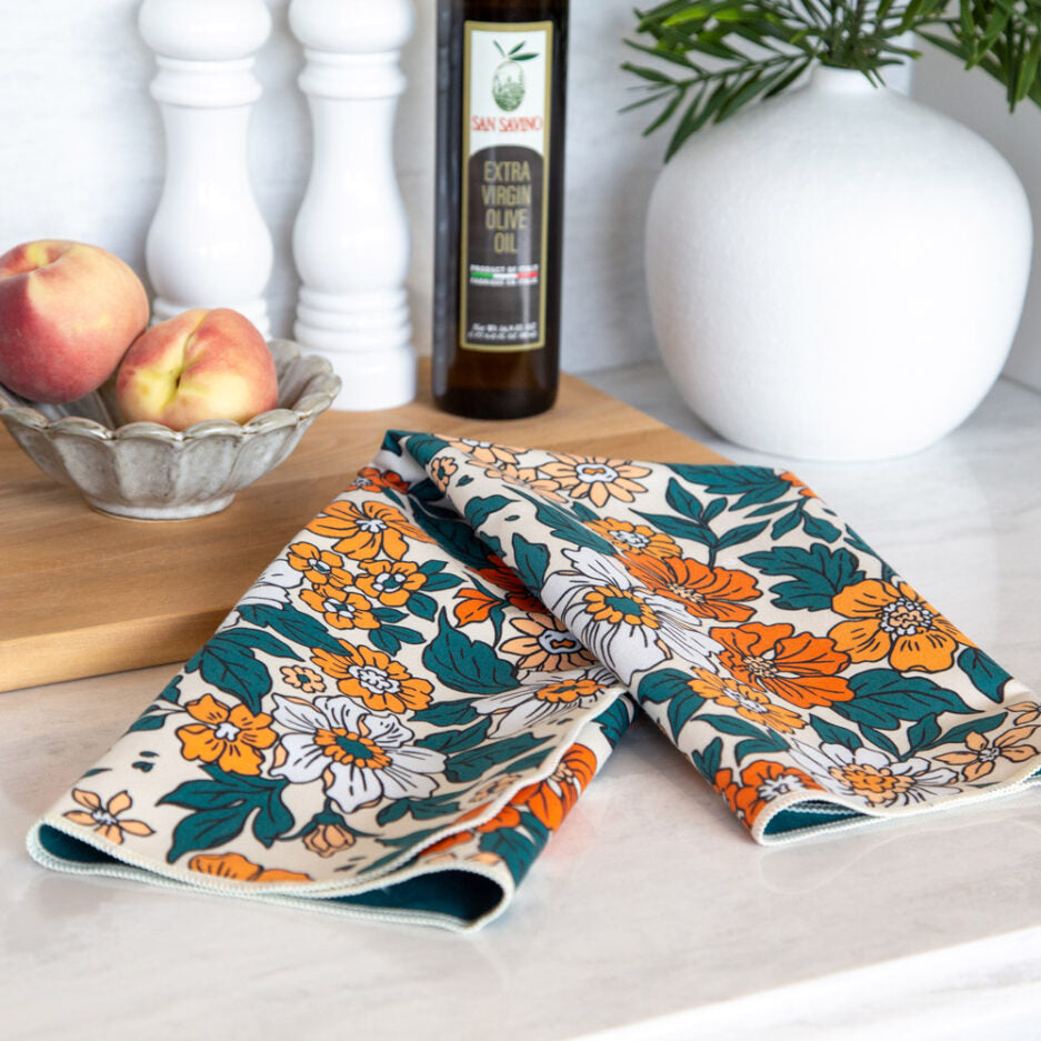 Linge à vaisselle en microfibre – Fleur vintage