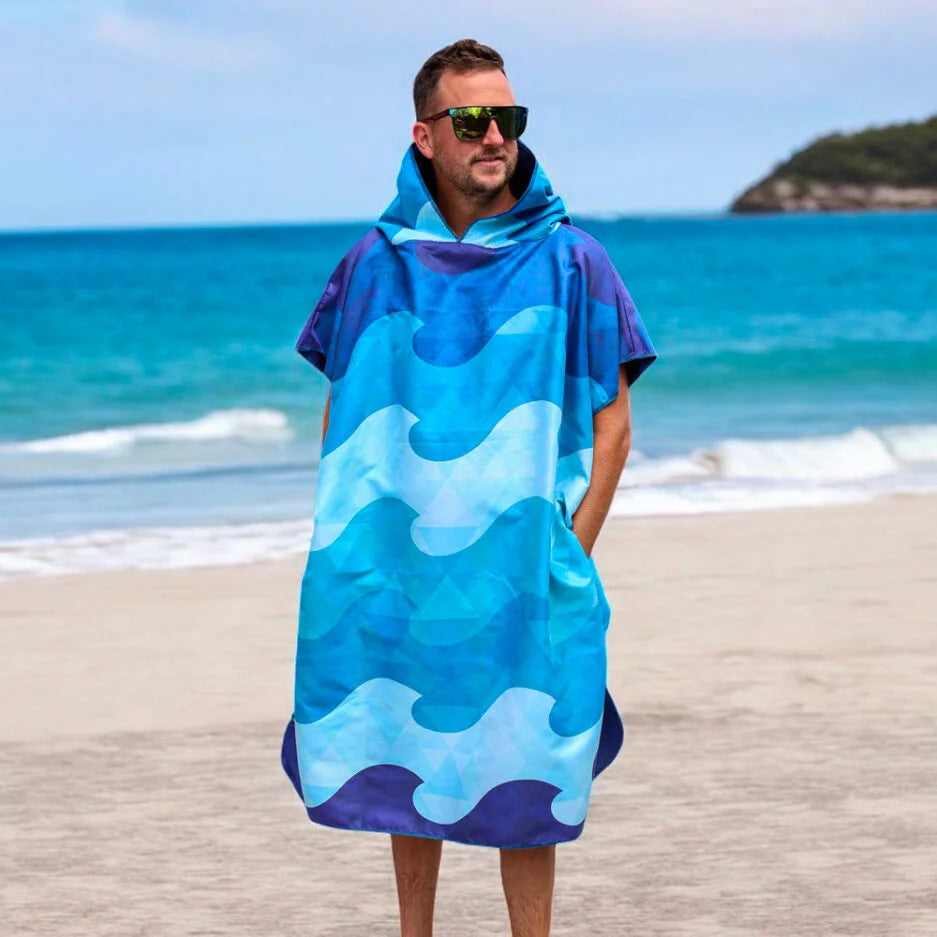 Poncho en microfibre pour adulte – Vague