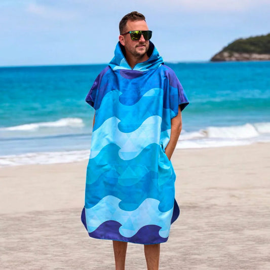 Poncho en microfibre pour adulte – Vague