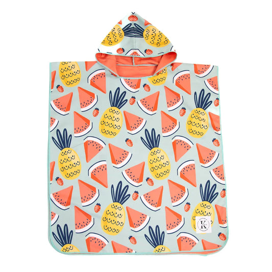 Poncho en microfibre pour enfant – Fruits
