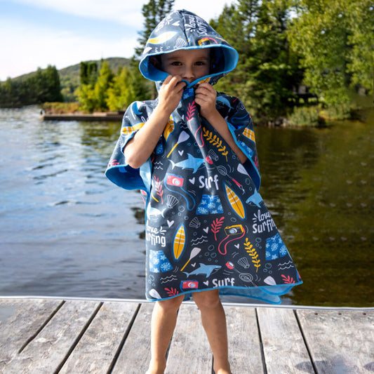 Poncho enfant – Ours surfeur