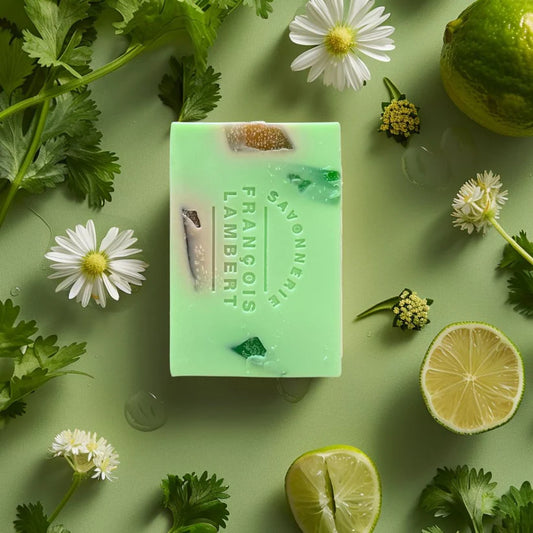 François Lambert - Savon au lait de brebis - Lime, coriandre, bergamote et néroli