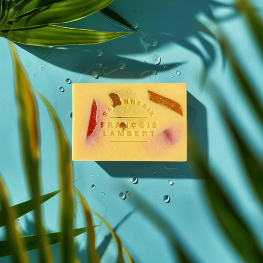 François Lambert -Savon au lait de brebis - Mangue, noix de coco et pêche